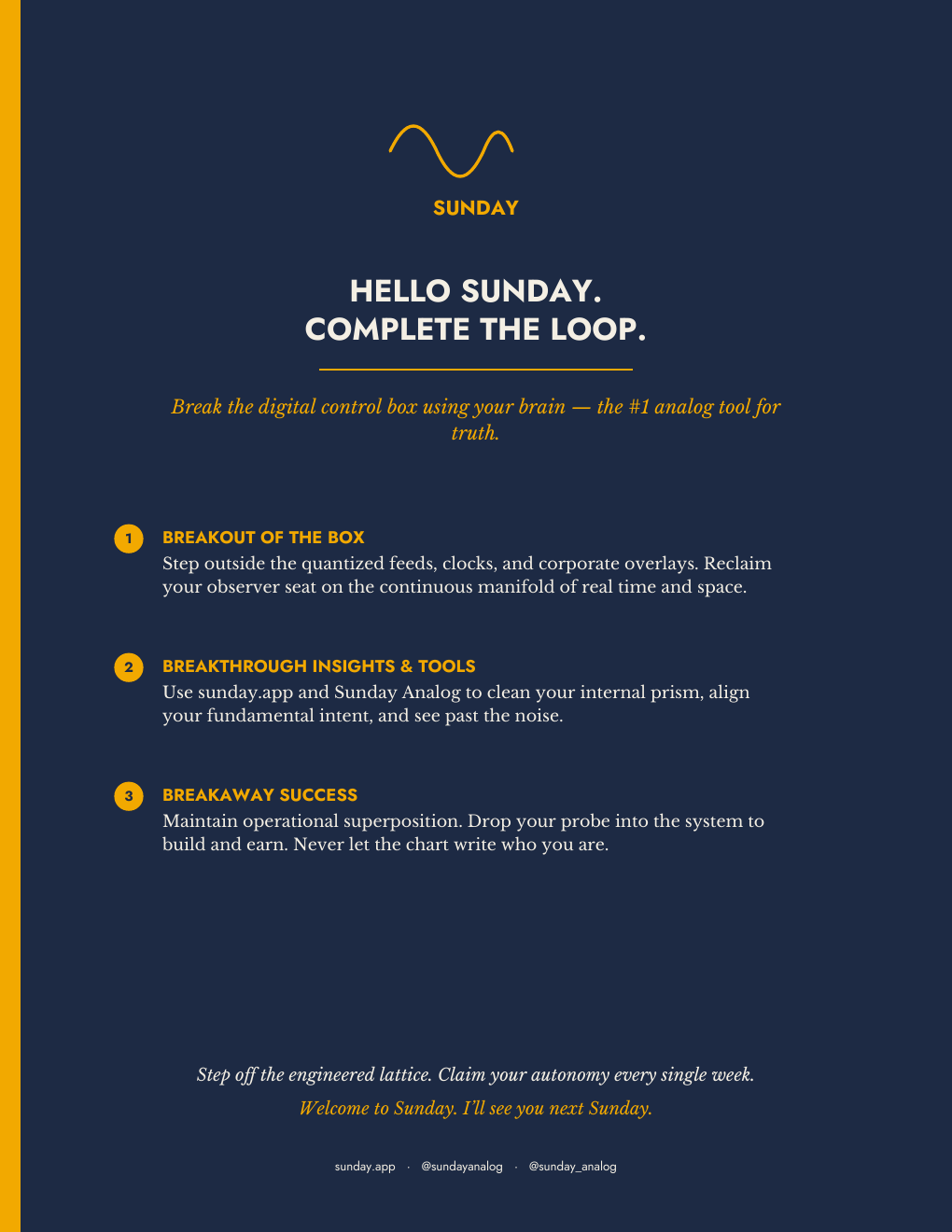 Complete the Loop — Sunday-stage diagram